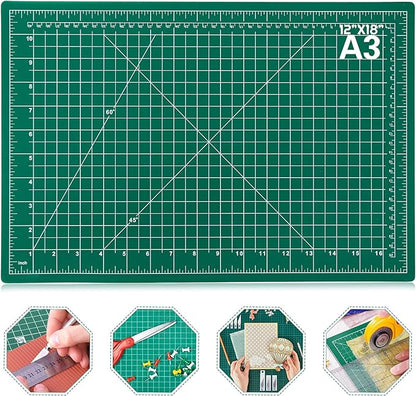 anezus Self Healing Sewing Mat, 12inch x 18inch Rotary Cutting Mat Double Sided by anezus
