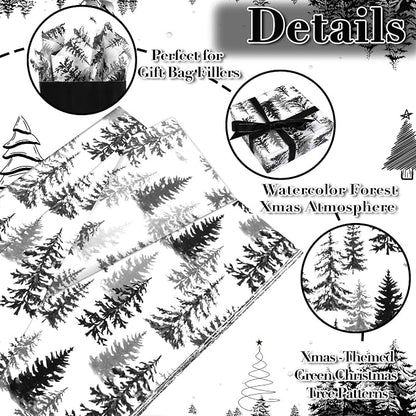 100 Sheets Christmas Tree Tissue Paper, 20x14in Forest Style Wrapping Tissue - Image 3