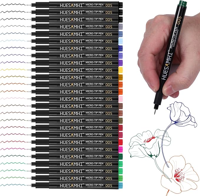 005 Micro Pen 23 Colors and 3 Black 0.20mm Fine Tip Waterproof Ink FineLiner - Image 6