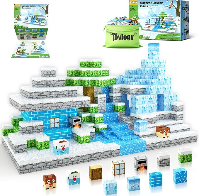 Magnetic Blocks-Build Mine Magnet World Ice Edtion, Toys by Toylogy