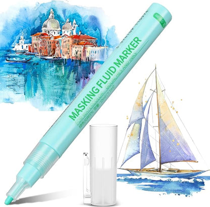 2 Pcs Masking Fluid Pen for Watercolor Painting, Capacity - Image 7