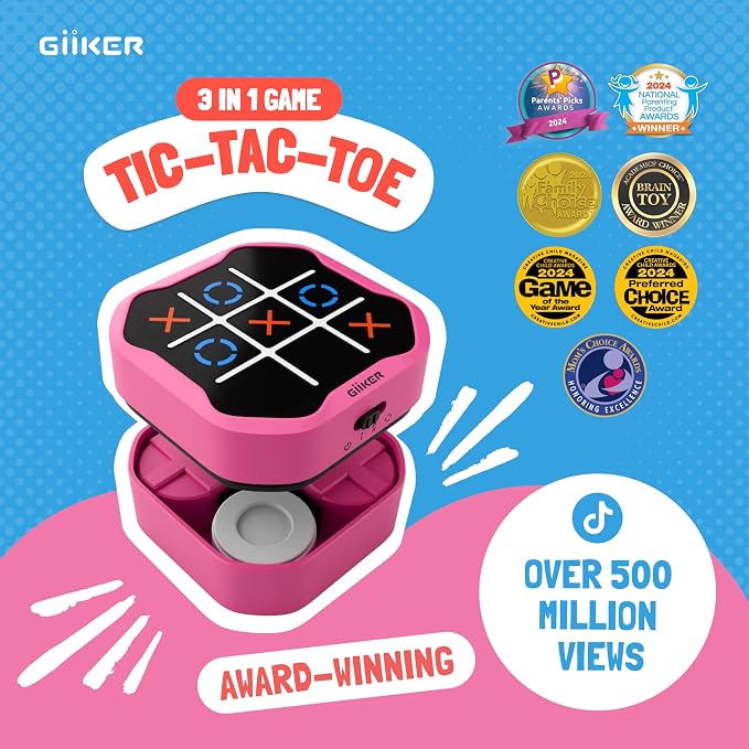 GiiKER Tic Tac Toe Bolt Game, Original 3-in-1 Handheld Puzzle Game, Portable - Image 2