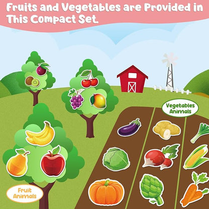 Kids Felt Board Set with 90 Fruits & Vegetables Pieces - Image 6