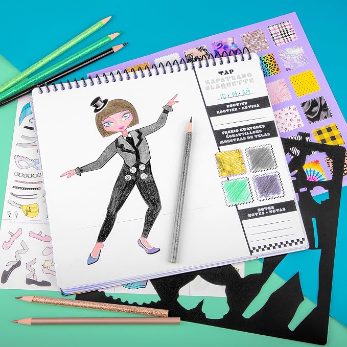 Fashion Angels I Just Wanna Dance Fashion Sketch Set, Create Dance-Themed - Image 2
