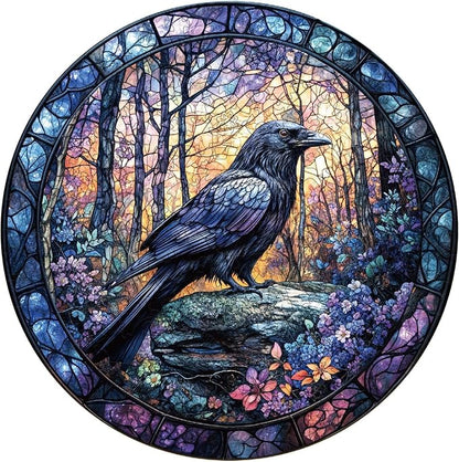 Wooden Puzzles for Adults, Wooden Jigsaw Puzzles, Exquisite Raven Puzzle by Kaayeewood