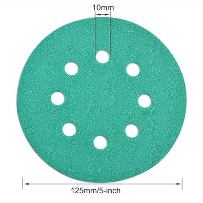 5-Inch 8-Hole Wet Dry Sanding Discs 150 Grit, Polyester Film Backed Heavy-Duty - Image 6