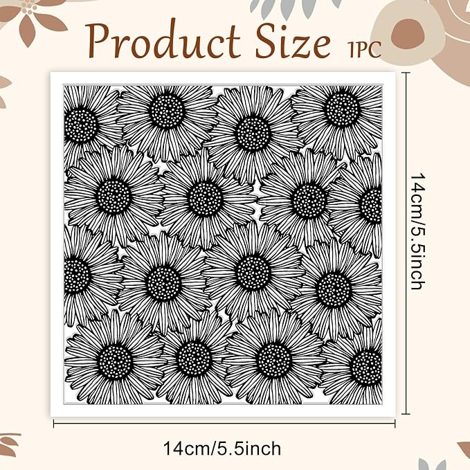 CHGCRAFT Wishing Flowers Polymer Clay Texture Sheets Silicone Texture Stamp - Image 2