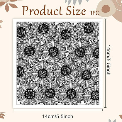 CHGCRAFT Wishing Flowers Polymer Clay Texture Sheets Silicone Texture Stamp - Image 2