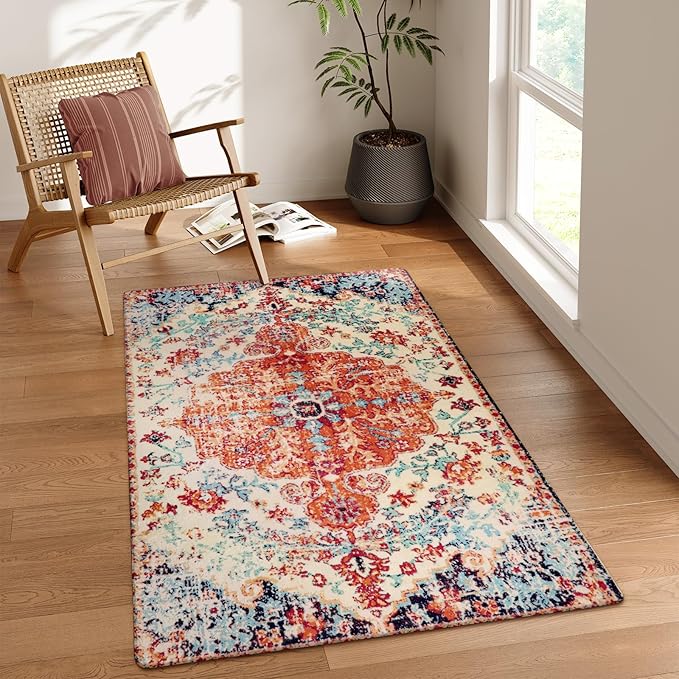 Lahome Bohemian Floral Medallion Area Rug by Lahome