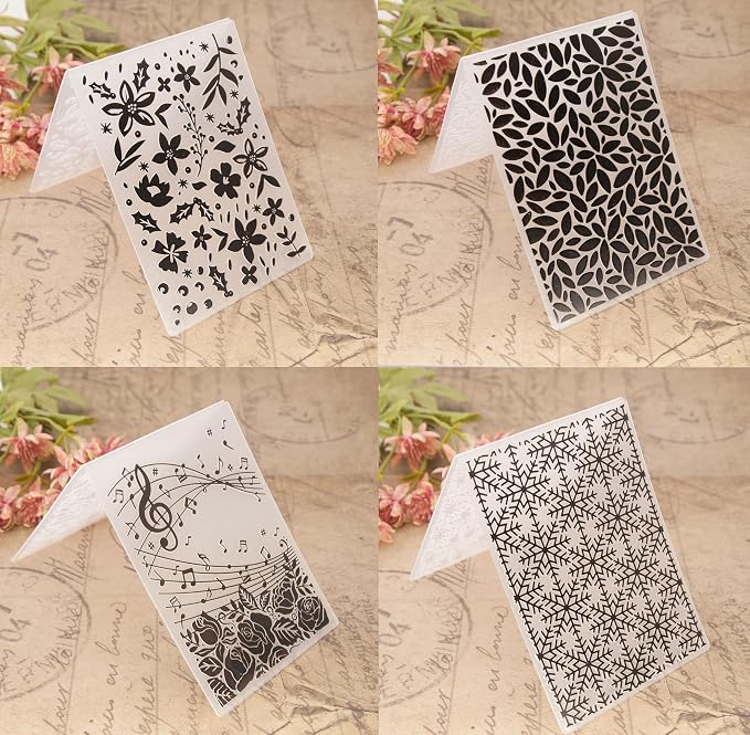 6Pcs Plastic Embossing Folders for Card Making Embossing Machine Template Mold - Image 5