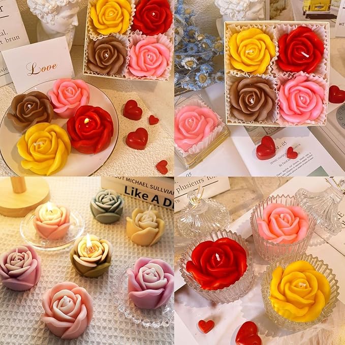 3 PCS Rose Silicone Molds Soap 3D Flower Mold Candle Mold Clay Resin Molds - Image 8