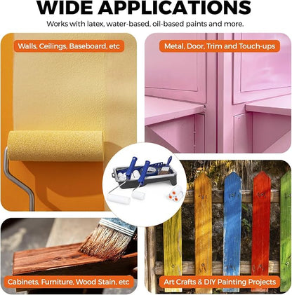 20pcs Small Paint Roller Kit, 4“ 2” Mini Roller Paint Brush - Image 5