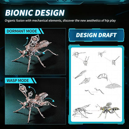 3D Puzzles for Adults, Metal Model Kit Wasp Mechanical Puzzle for Adults/Teens - Image 3
