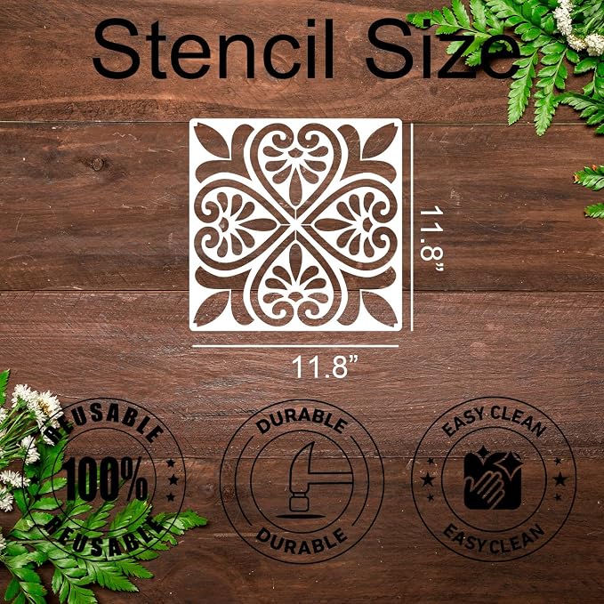 Reusable Tile Stencil 12inch Wall Stencils - Image 2