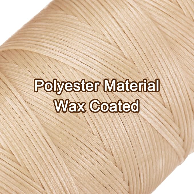 uxcell 150D 0.8mm Flat Waxed Thread 284 Yards Polyester Leather Sewing Waxed - Image 4