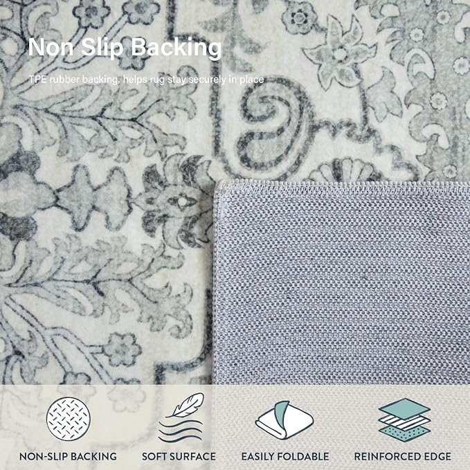 Lahome Bohemian Floral Medallion Area Rug - Image 5