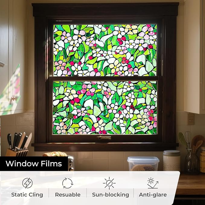 3D Stained Glass Window Film, Decorative Window Privacy Film - Image 4