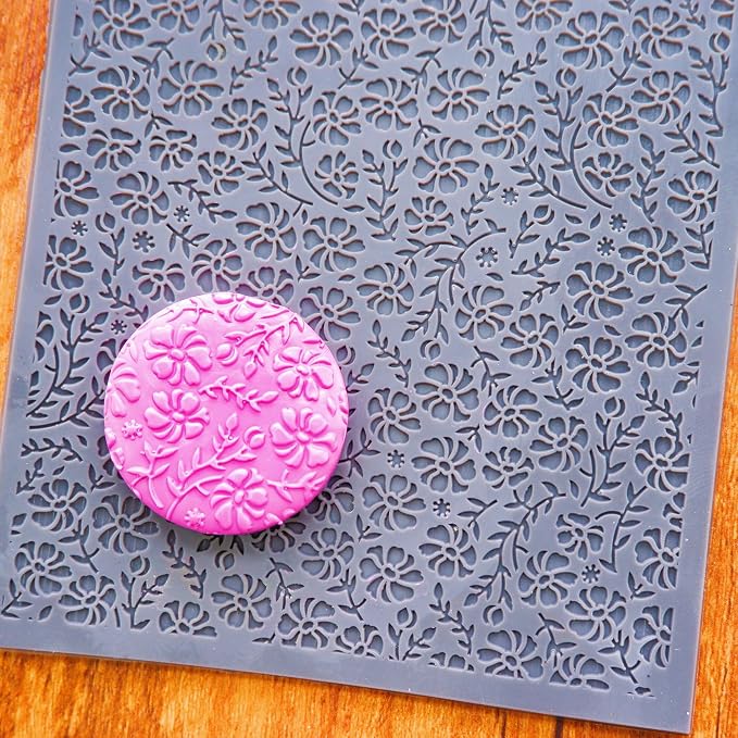 Arbuya Flowers Polymer Clay Texture Mat - Image 2