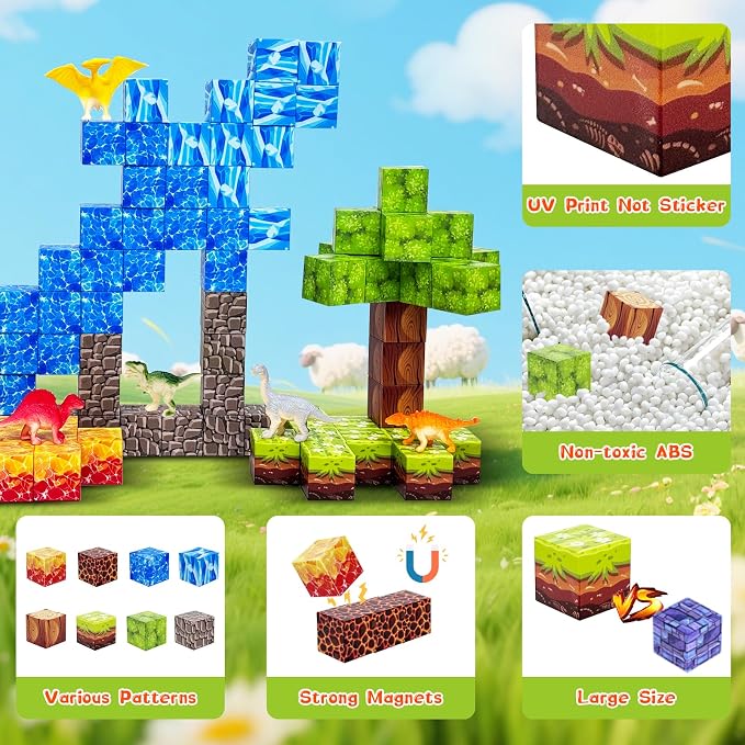 100PCS Dinosaur Magnetic Blocks - Image 5