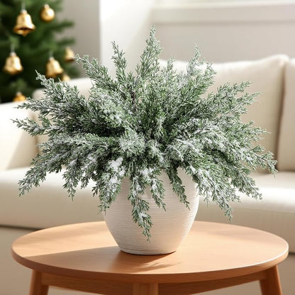 10 Packs 16.5" Artificial Christmas Snow Pine Branches, Snow Flocked Faux - Image 7