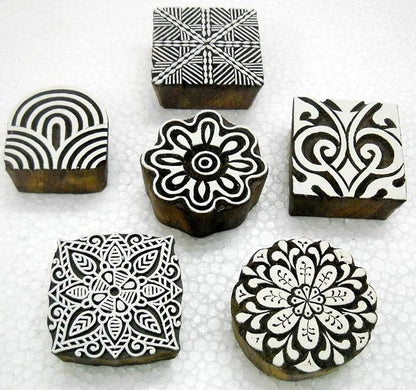 Wholesale Pack of Six Unique Exotic Designs Wooden Block - Image 2