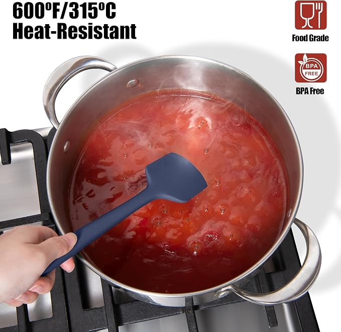 600°F Heat Resistant Silicone Spatula, Doosu High Temp Flexible Kitchen Rubber - Image 3