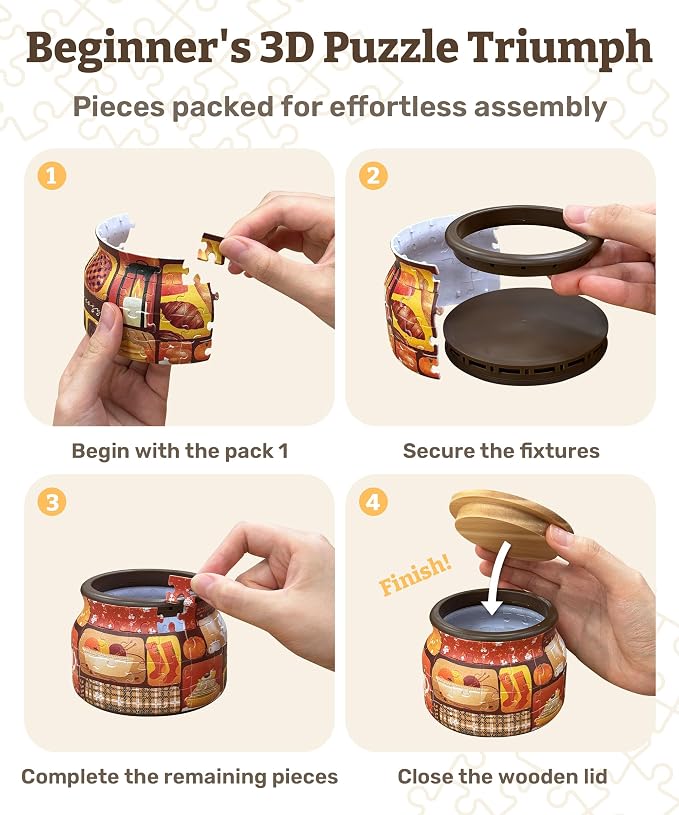 PieceRelax 3D Puzzle Jar 64 Plastic Pieces - Image 7