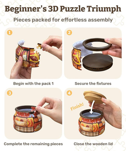 PieceRelax 3D Puzzle Jar 64 Plastic Pieces - Image 7