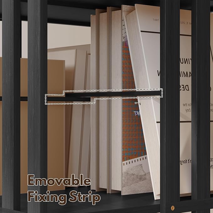 YOWOS Rotating Bookshelf Tower, 360 Display Spinning Bookcase, Bamboo Bookshelf - Image 8