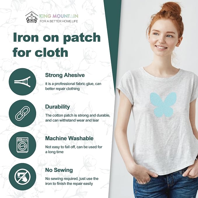 Iron on Patches for Clothes, 8 Pieces Patches for Cloth, 100% Cotton Fabric - Image 2