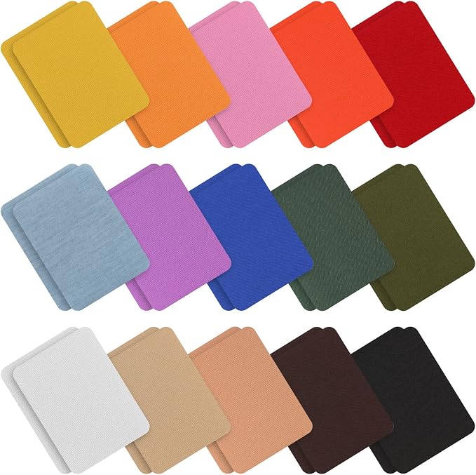 30 Pieces Iron on Patches for Clothing Repair Fabric Patches Iron on for Denim by Tatuo