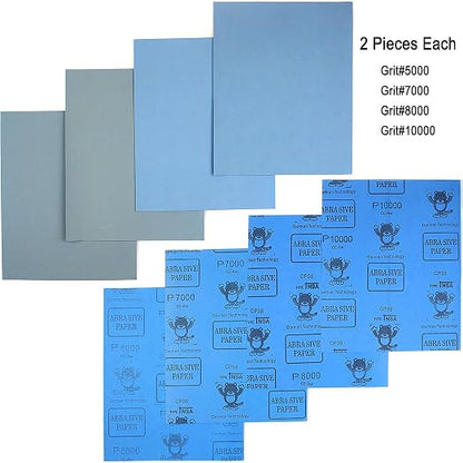 9x11 inch 16 Sheets Sandpaper, Wet or Dry 2000-10000 Grit 8 Assortment Sand - Image 3
