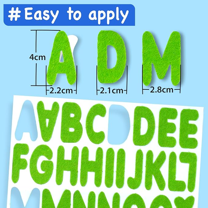 EZCRA Felt Alphabet Stickers, Large Self-Adhesive A-Z Puffy Letters - Image 3