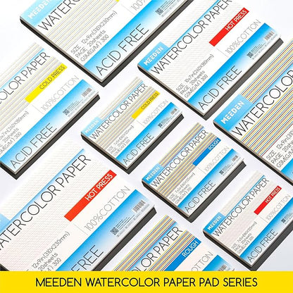 MEEDEN Watercolor Paper Block, 100% Cotton Watercolor Paper Pad of 20 Sheets - Image 5