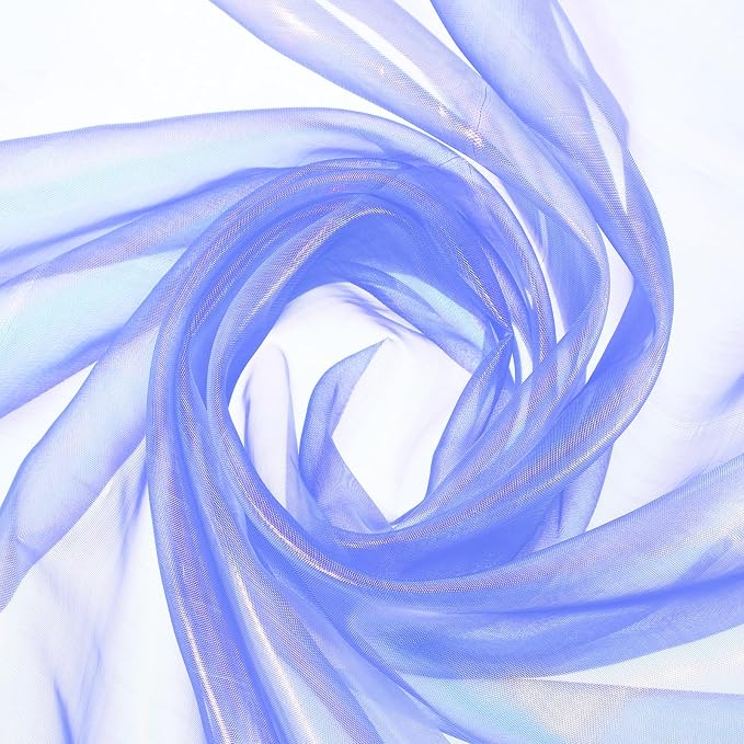 MECCANIXITY Iridescent Sheer Organza Fabric, 2 Yards x 59 Inches Solid Laser by MECCANIXITY