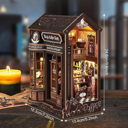 DIY Book Nook Kit, Miniature Dollhouse Bookshelf Insert - Image 2