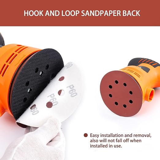 150pcs Sanding Discs Set, 5-Inch 8-Hole Sandpaper, Including 60, 600 Grit - Image 4