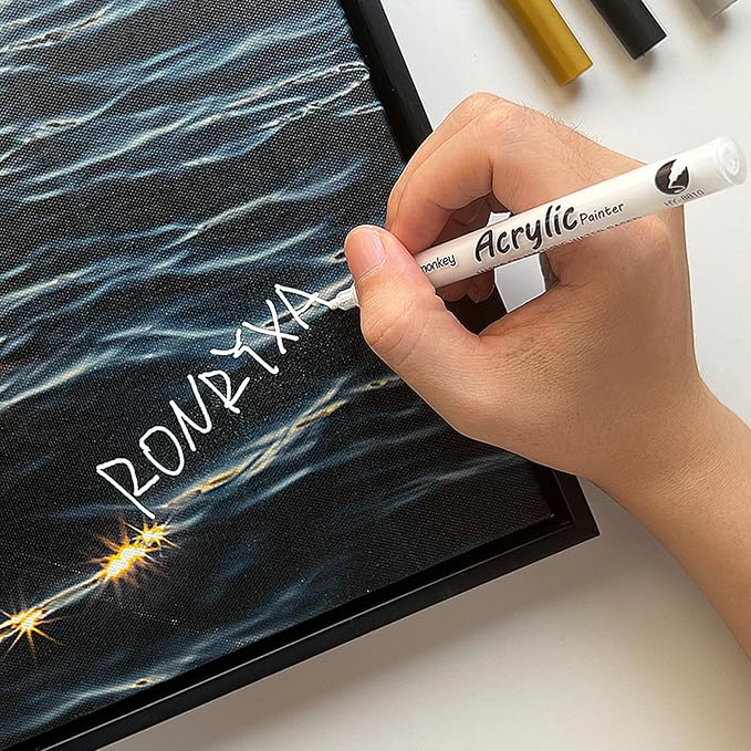 White, Permanent Acrylic Ink for Rock, Pens for DIY Crafts, Art & Fine Detailing - Image 6