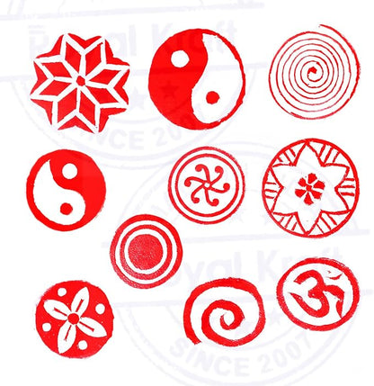Tattoo Print Blocks Oriental Small Round Design Wood Stamps Htag2154 - Image 3