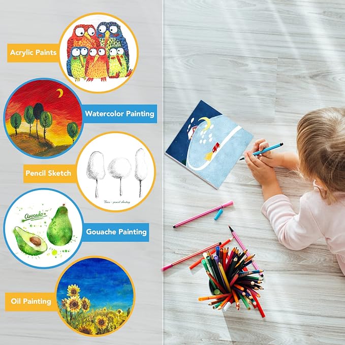 ESRICH Mini Canvases for Painting, 5x5In Canvas in Bulk 18Pack, 2/5In Profile - Image 4