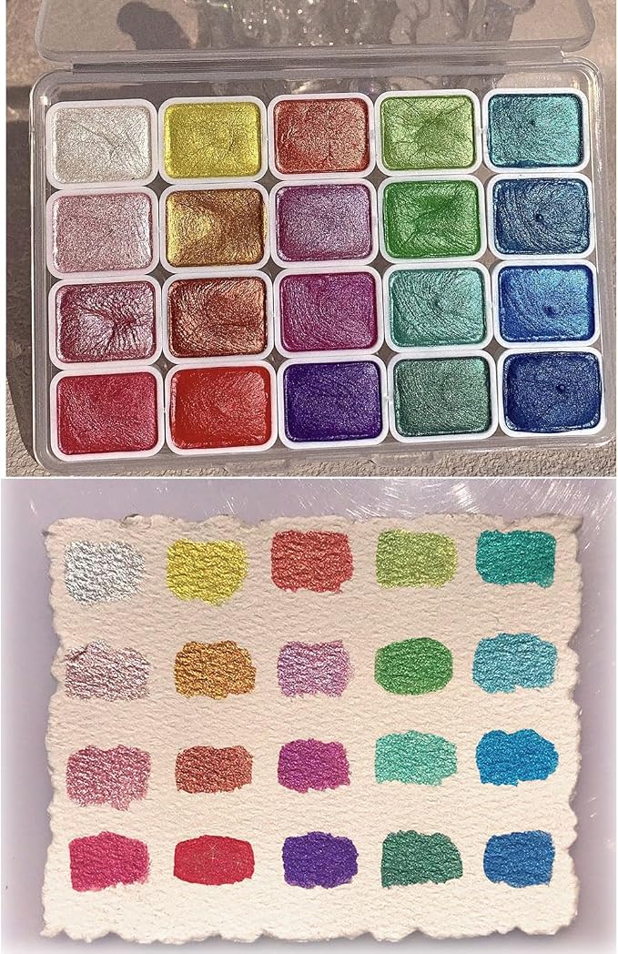 Metallic Glitter Watercolors, Glitter Watercolor Paint, Metallic Watercolor - Image 3