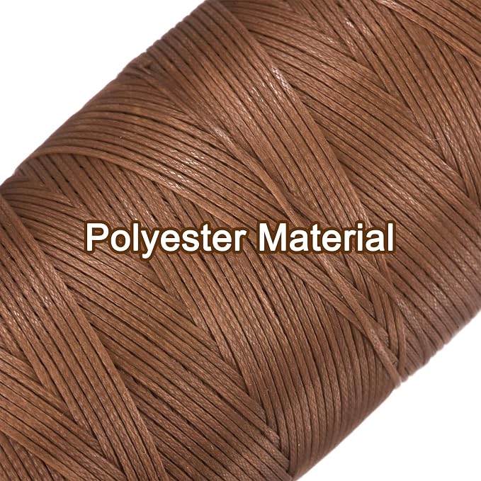 uxcell Leather Sewing Waxed Thread, 284 Yards / 260m 0.8mm 150D Flat Polyester - Image 3