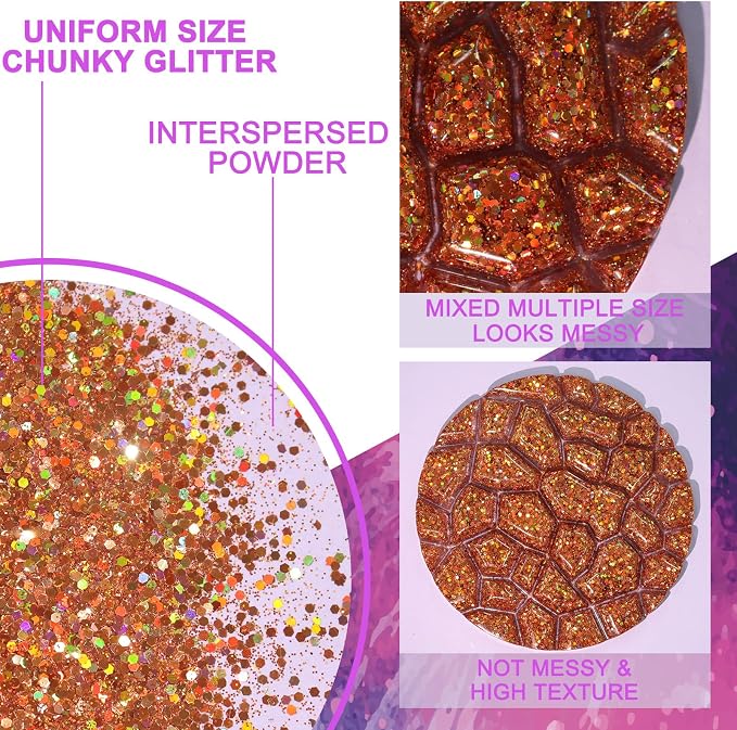 Renfio Holographic Glitter, 2.11oz/60g Mix Ultra Fine Glitter - Image 4