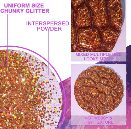 Renfio Holographic Glitter, 2.11oz/60g Mix Ultra Fine Glitter - Image 4