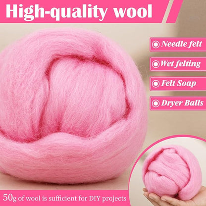 Mayboos Wool Roving Yarn, 1.76oz Colored Natural Wool Roving, Wool Felting - Image 5