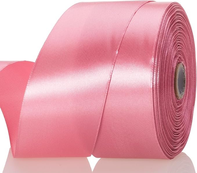 2 Inch Rose Gold Solid Satin Ribbon, 50 Yards Craft Fabric Ribbon by YASEO