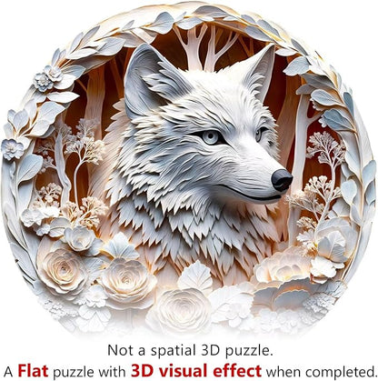 Wooden Puzzles Adults, 3D Wolf Puzzles 300 Pieces, Unique Animal Shaped Wood - Image 2
