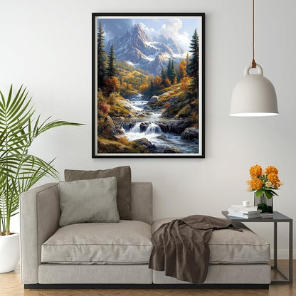 14ct Counted Cross Stitch Kits for Adults Mountains Rivers Printed Stamped - Image 2