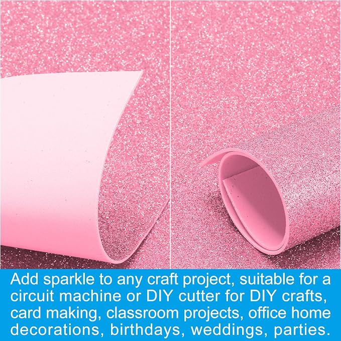 PATIKIL 2mm Thick Non Adhesive Glitter Foam Sheet 16x24inch Pink, EVA Shiny - Image 5