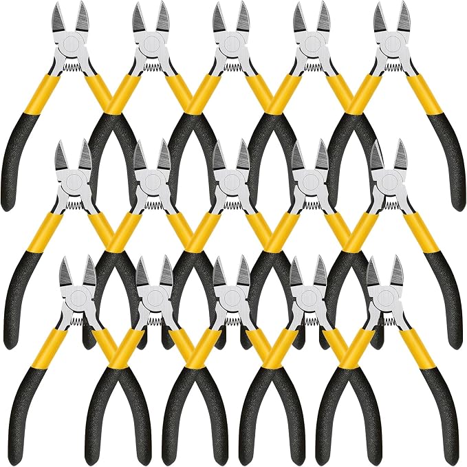 Lasnten 15 Pcs 5" Wire Cutters Precision Cutting Pliers Side Diagonal Cutters by Lasnten